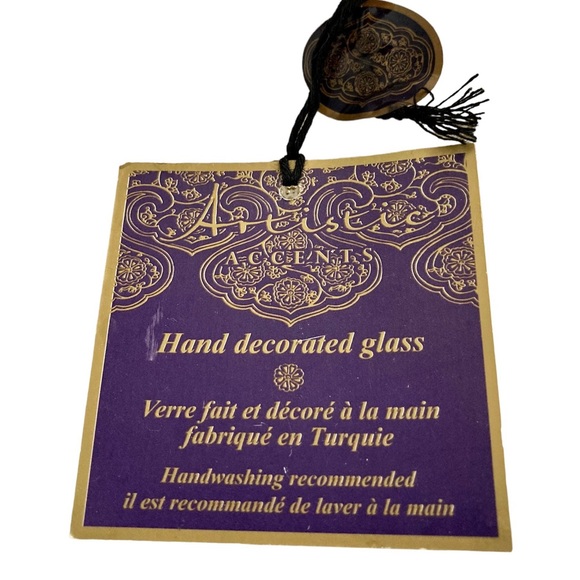 Artistic Accents Reverse Hand Painted Art Glass Elongated Oval Bowl - Picture 6 of 14